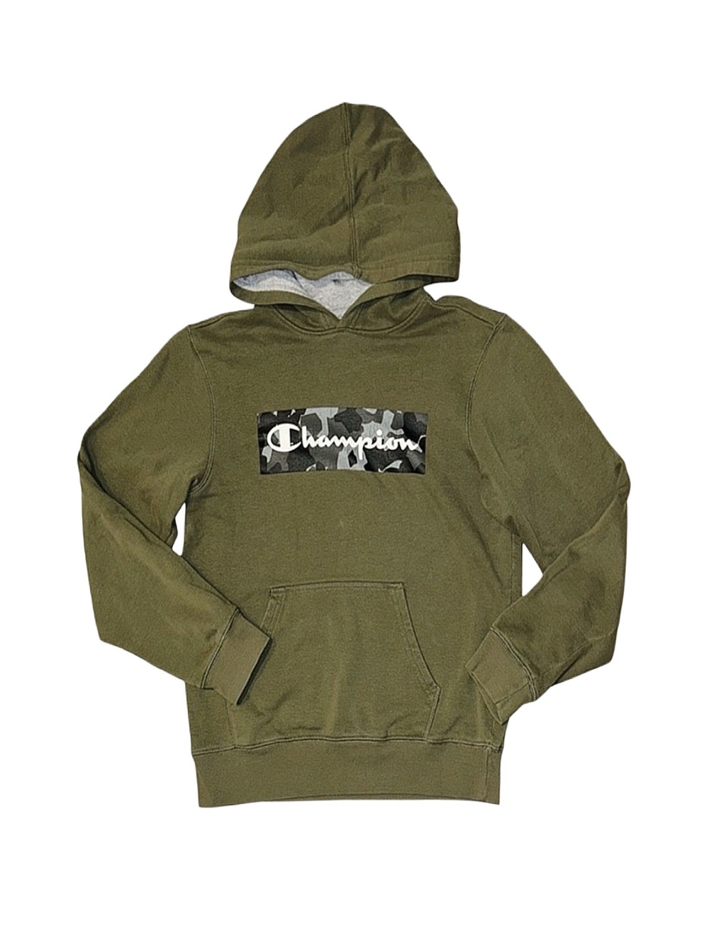 CHAMPION Boy's Green Graphic Long Sleeve Hoodie XL 18/20